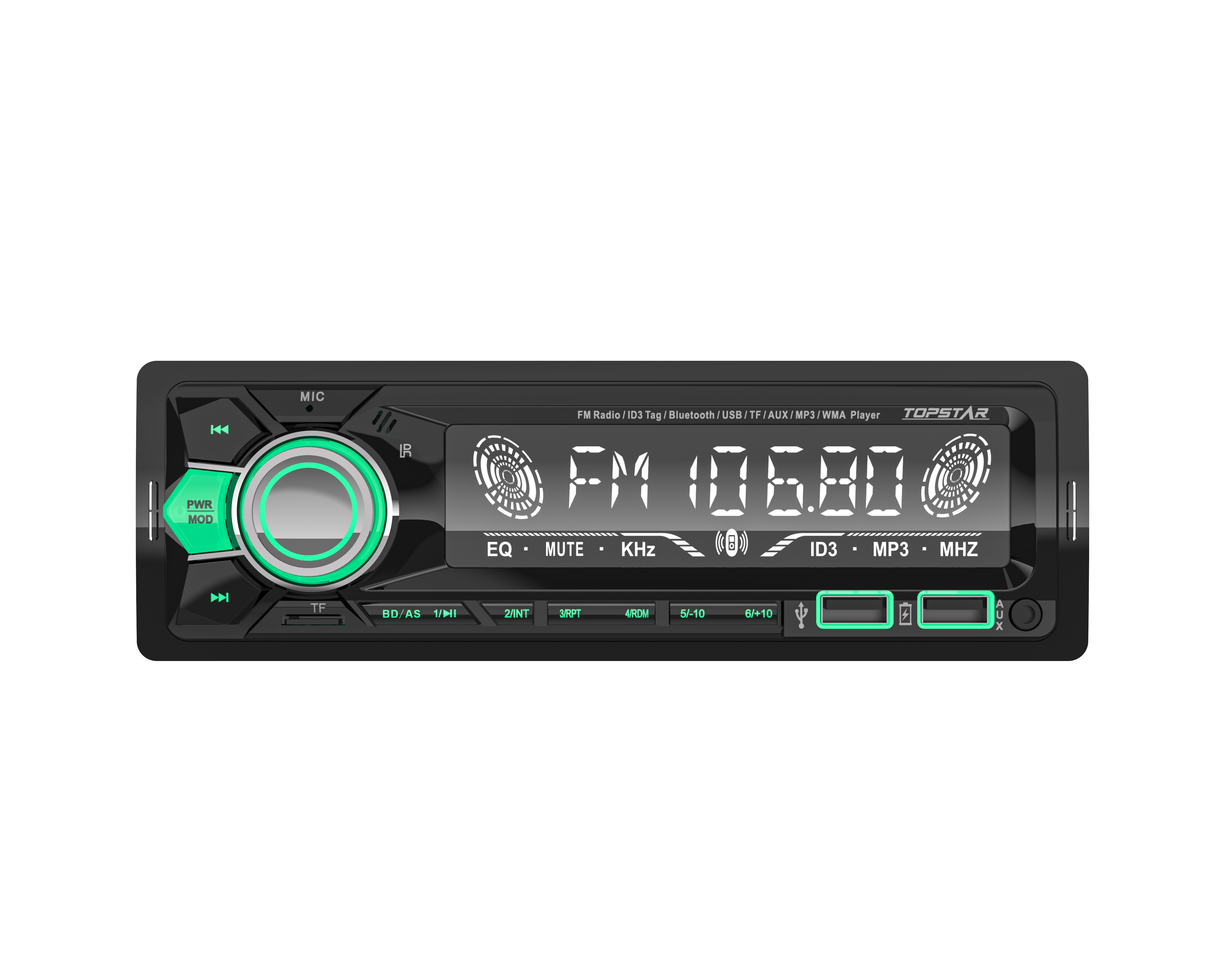Hochwertiger Auto-MP3-Player mit festem Panel und LCD-Display