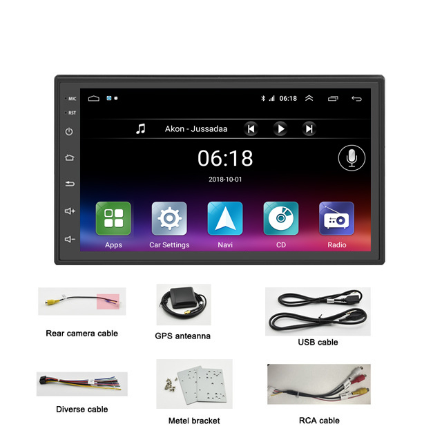 Multimedia-Touchscreen-Doppel-DIN-Autoradio 7-Zoll-2DIN-Android-Auto-Player