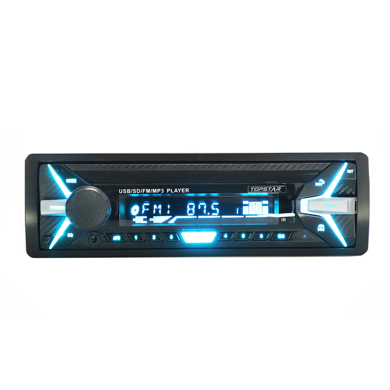 Autoradio mit festem Panel, MP3-Player, MP3-Player für das Auto, mehrfarbig, ein DIN-MP3-Player mit Bluetooth