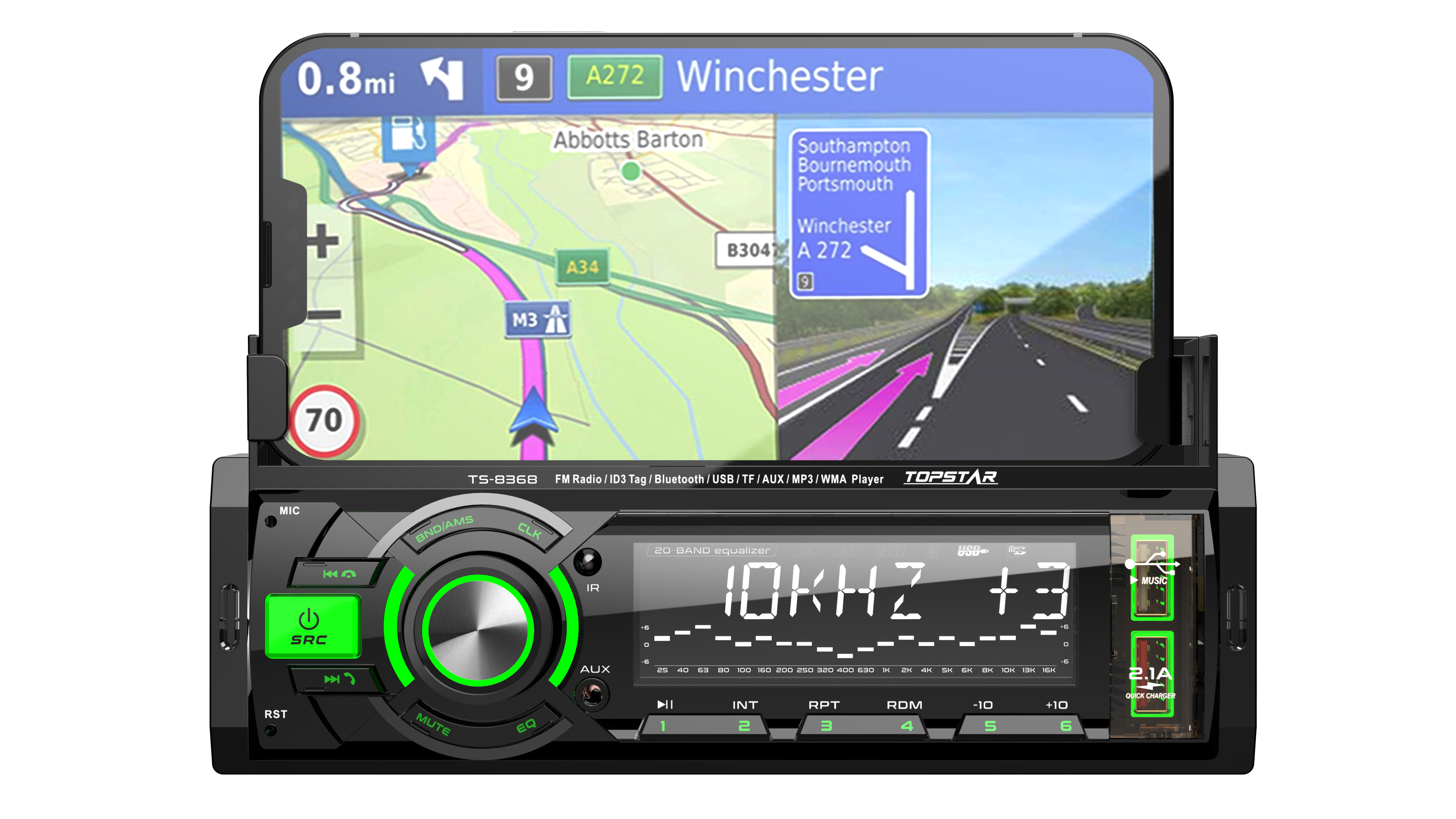 Ein Din Car Audio MP3-Player mit Bluetooth
